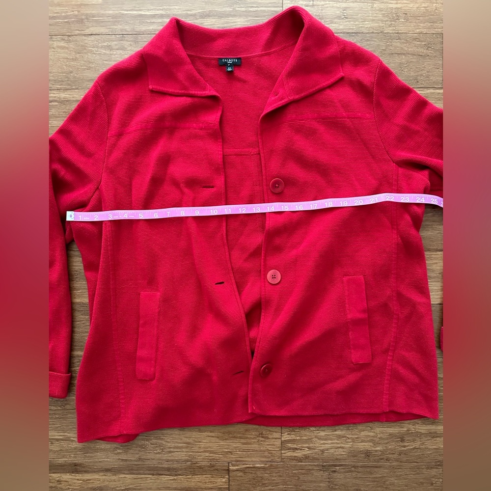Talbots Red Button Up Sweater Size 2x - image 4